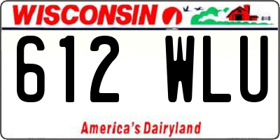 WI license plate 612WLU