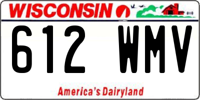 WI license plate 612WMV