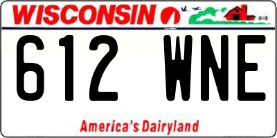 WI license plate 612WNE