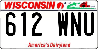 WI license plate 612WNU