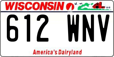 WI license plate 612WNV