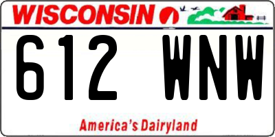 WI license plate 612WNW