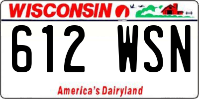 WI license plate 612WSN