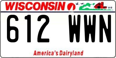 WI license plate 612WWN