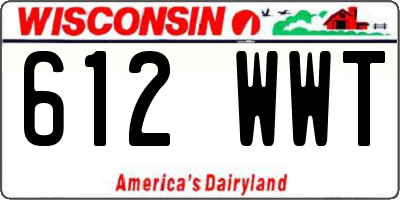 WI license plate 612WWT