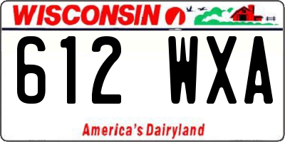 WI license plate 612WXA