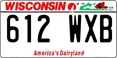 WI license plate 612WXB