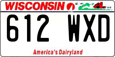 WI license plate 612WXD