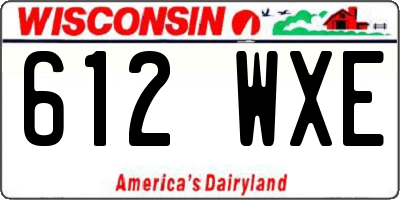 WI license plate 612WXE