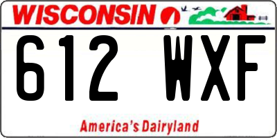 WI license plate 612WXF