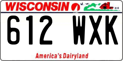 WI license plate 612WXK