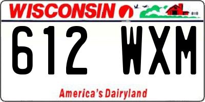 WI license plate 612WXM