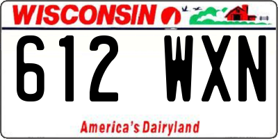 WI license plate 612WXN