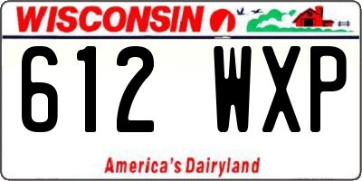 WI license plate 612WXP