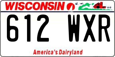 WI license plate 612WXR
