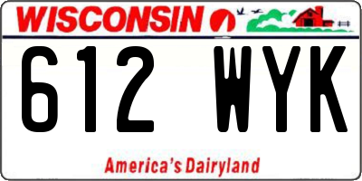 WI license plate 612WYK