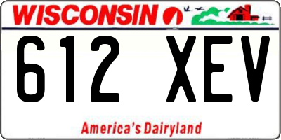 WI license plate 612XEV