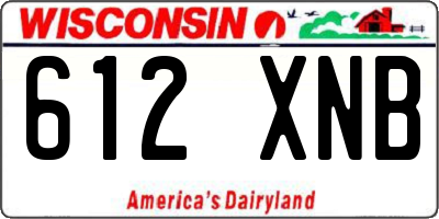 WI license plate 612XNB