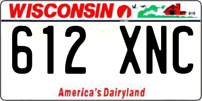 WI license plate 612XNC