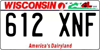 WI license plate 612XNF