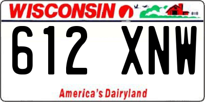 WI license plate 612XNW