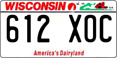 WI license plate 612XOC