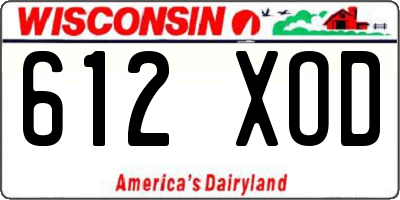WI license plate 612XOD