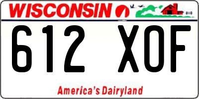 WI license plate 612XOF