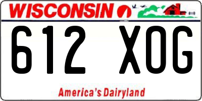 WI license plate 612XOG