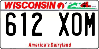 WI license plate 612XOM