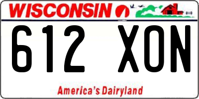 WI license plate 612XON