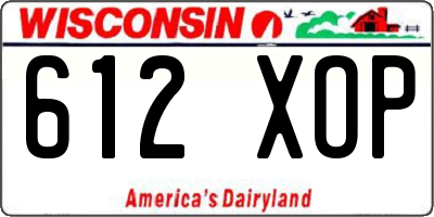 WI license plate 612XOP