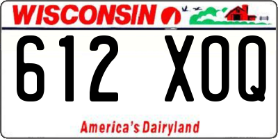 WI license plate 612XOQ