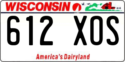 WI license plate 612XOS