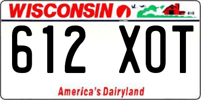 WI license plate 612XOT
