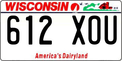 WI license plate 612XOU