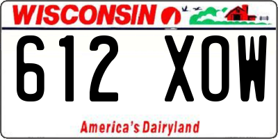 WI license plate 612XOW