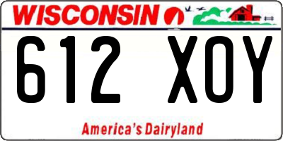 WI license plate 612XOY