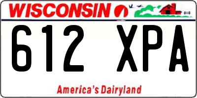 WI license plate 612XPA