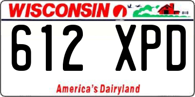 WI license plate 612XPD