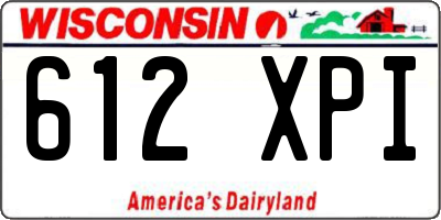WI license plate 612XPI