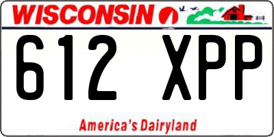 WI license plate 612XPP