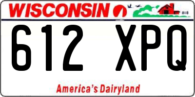WI license plate 612XPQ