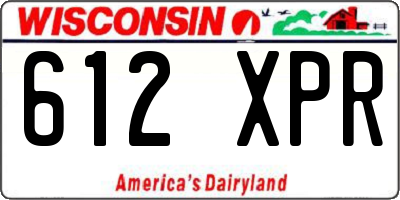 WI license plate 612XPR
