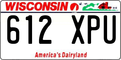 WI license plate 612XPU