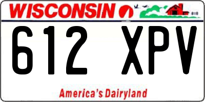 WI license plate 612XPV