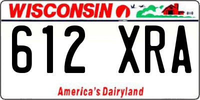 WI license plate 612XRA
