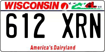 WI license plate 612XRN