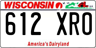 WI license plate 612XRO
