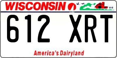 WI license plate 612XRT